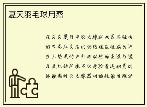 夏天羽毛球用蒸