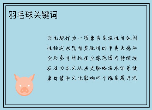 羽毛球关键词
